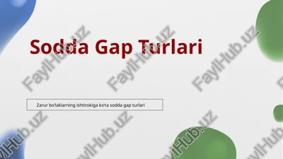 sodda gap turlari — PPTX