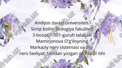 oraliq miya funksiyasi — PPTX