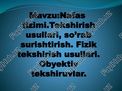 nafastizimi.tekshirishusullari — PPTX