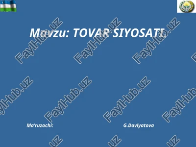 tovar siyosati — PPT