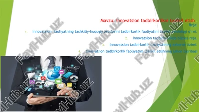 innovatsion tadbirkorlikni tashkilotish — PPTX