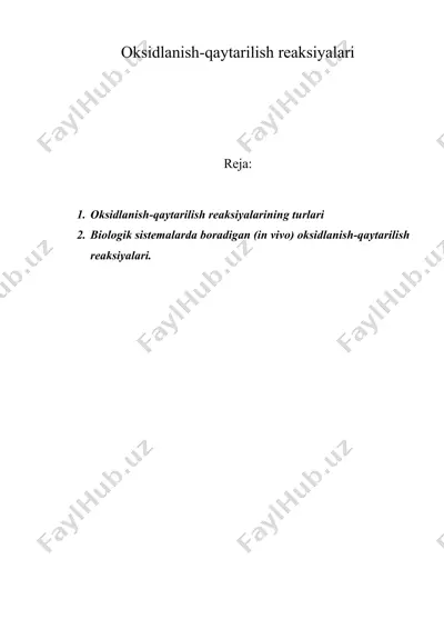 oksidlanish-qaytarilish reaksiyalari — DOC