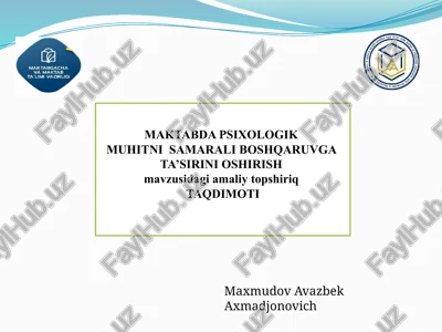 psixologik muhitni samarali boshqarish — PPTX