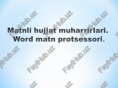 ms word matn muharrirlari — PPT
