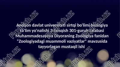 zoologiyadagi muammoli vaziyatlar — PPTX
