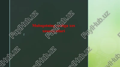 muloqotning yoshga xos xususiyatlari — PPTX