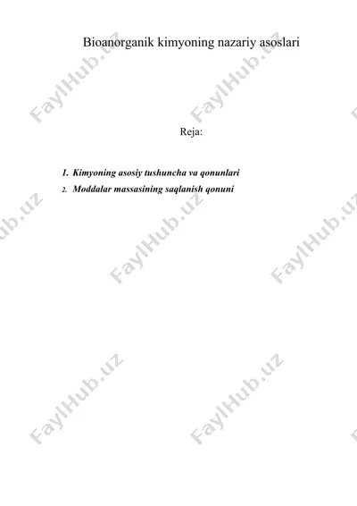 bioanorganik kimyoning nazariy asoslari — DOC