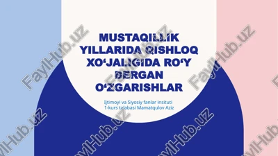 qishloq xo‘jaligida o‘zgarishlar — PPTX