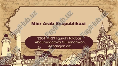 misr arab respublikasi — PPTX
