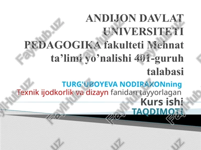 avtomobilni loyihalash va modellashtirishni o`rganish — PPTX