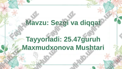 sezgi va diqqat — PPTX