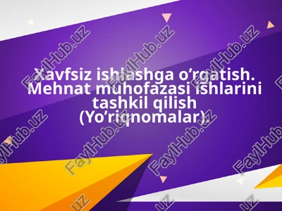 mehnat muhofazasi yo'riqnomasi — PPTX