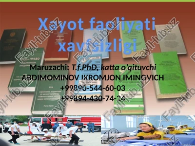 xayot faoliyati xavfsizligi — PPTX