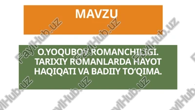 o.yoqubov romanchiligi — PPTX