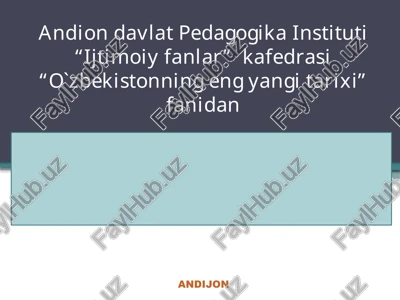 o`zbekistonning eng yangi tarixi fanidan taqdimot — PPTX