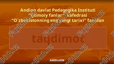 o`zbekistonning eng yangi tarixi — PPTX