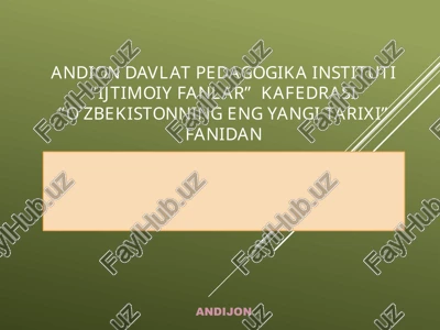 o'zbekistonning eng yangi tarixi — PPTX