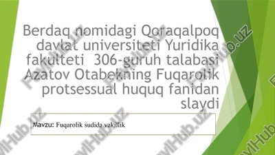 fuqarolik sudidavakillik — PPTX