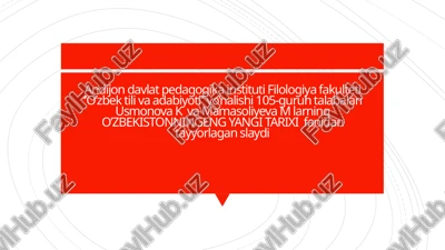 o’zbekistonning eng yangi tarixi — PPTX