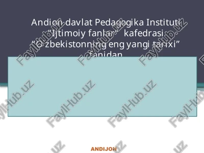 "o`zbekistonning eng yangi tarixi" fanidan taqdimot — PPTX