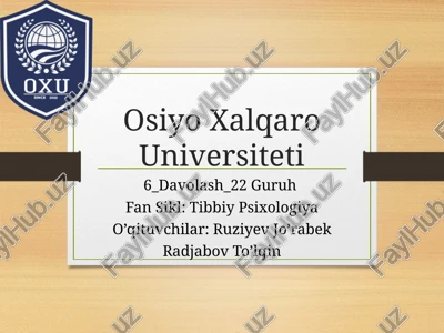 tibbiy psixologiya — PPTX