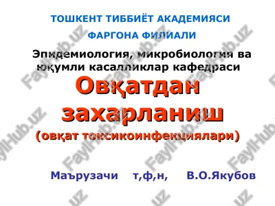 ovqatdan zaxarlanish — PPT