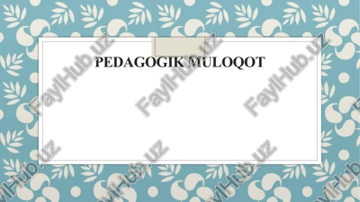 pedagogikmuloqot — PPTX