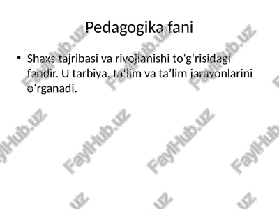 pedagogika fani — PPTX
