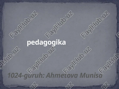 pedagogik texnika — PPTX