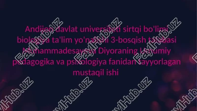 biologiya ta'lim yo'nalishi 3-bosqish — PPTX
