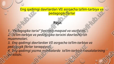 pedagogika tarixi — PPTX
