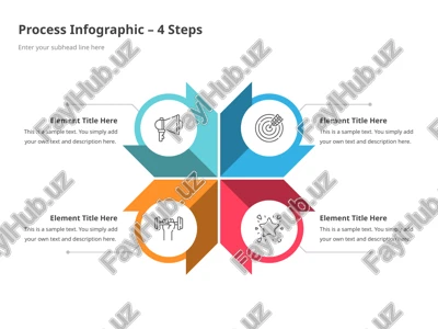 process infographic – 4 steps — PPTX