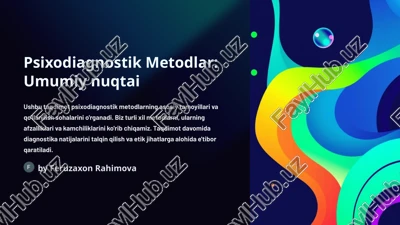 psixodiagnostik metodlar — PPTX