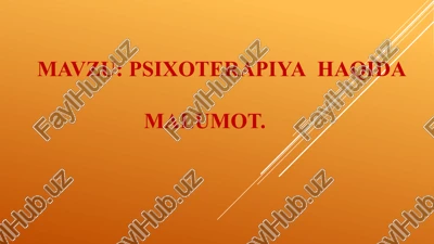 psixoterapiya — PPTX