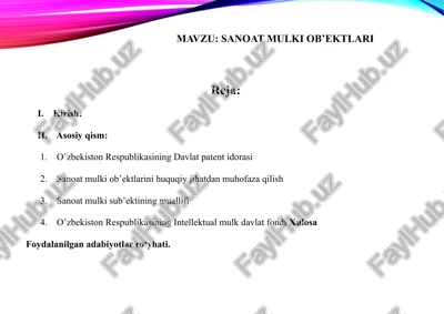 sanoat mulki ob'ektlari — PPTX