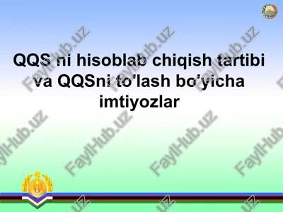 qo’shilgan qiymat solig’i — PPTX