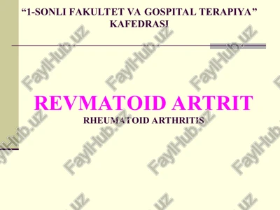 revmatoid artrit — PPT