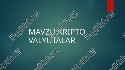 kripto valyutalar — PPTX