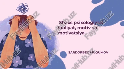 faoliyatning asosiy tushunchalari — PPTX