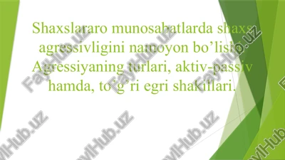 shaxslararomunosabatlardashaxsagressivligininamoyonbo’lishi — PPTX