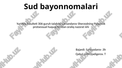 sud bayonnomalari — PPTX