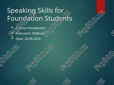 speaking skills for foundation students — PPTX