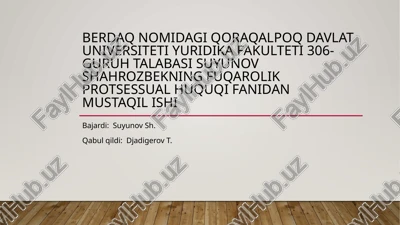 soddalashtirilgan tartibda ish yuritish — PPTX