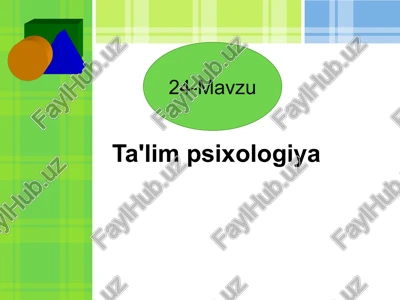 ta'lim psixologiya — PPT