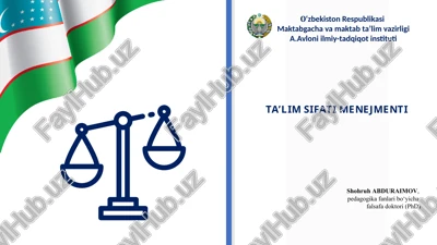 ta’lim sifati tushunchasi — PPTX