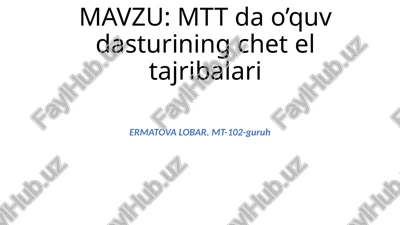 amerikalik bolalar bog'chasi — PPTX