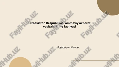 oʻzbekiston axborot siyosati — PPTX