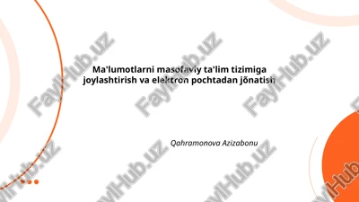 masofaviy ta'lim tizimlarining arxitekturasi — PPTX