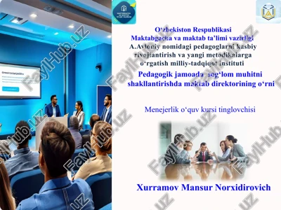 o‘zbekiston respublikasi maktabgacha va maktab ta’limi vazirligi — PPTX
