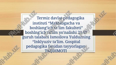 inklyuziv ta’lim — PPT